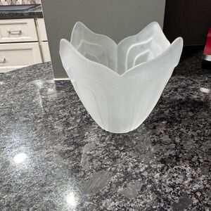 Vintage Frosted Glass Tulip Shape Light Fixture Shade Lamp‎ Cover